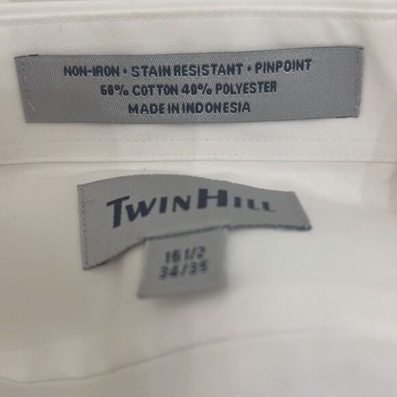 Twin Hill Shirt 16 1/2 White Dress Non Breakable Buttons Long Sleeve Two Pockets - Picture 9 of 9